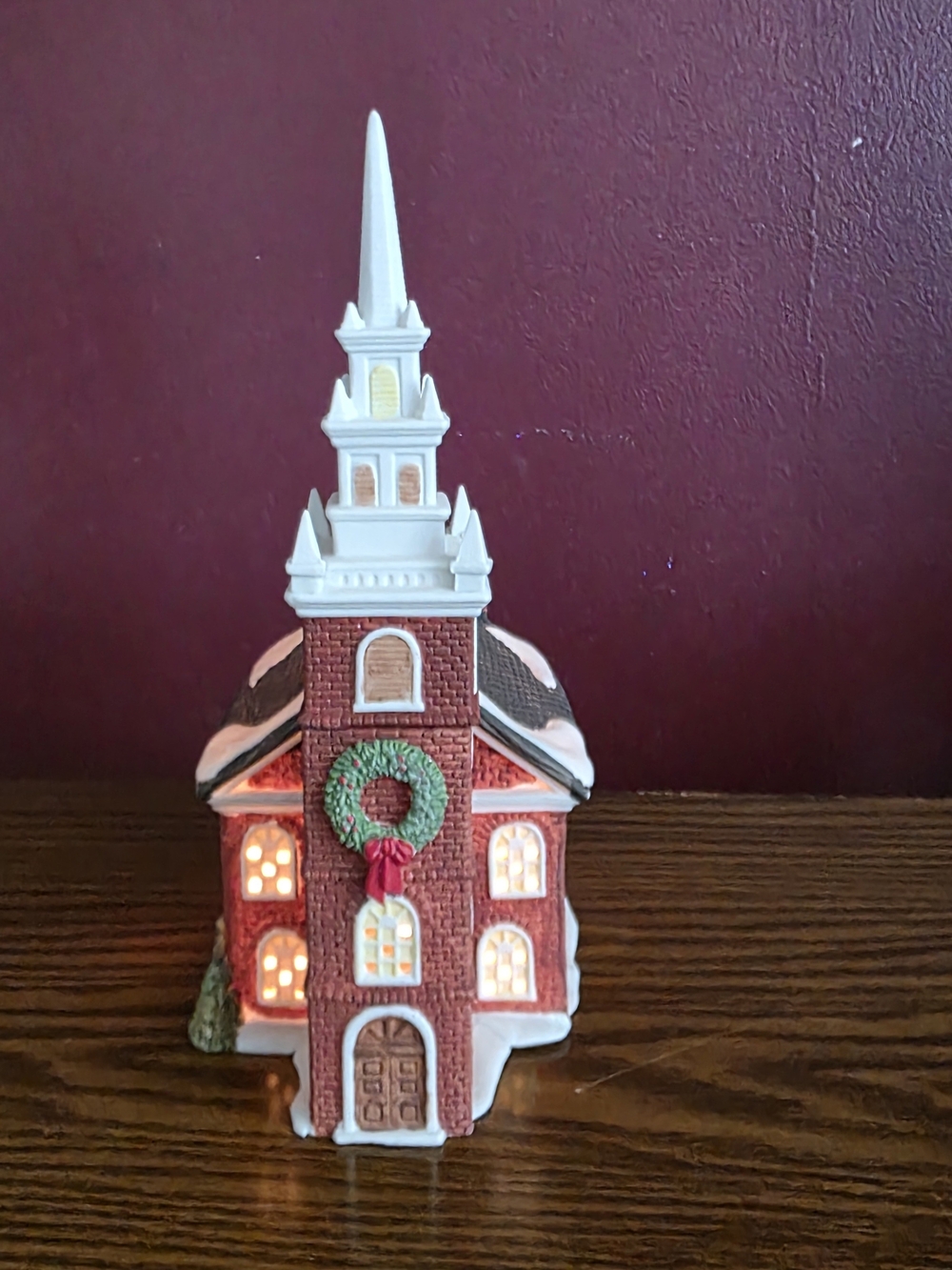 VTG Dept 56 Old North Church New England Village Illuminated Hand Painted Boxed